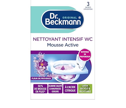Dr. Beckmann - Détartrant Intensif WC Anti Calcaire - Mousse Nettoyante Fleur De Provence - Produit WC au Charbon Actif - Produit Ménager Qui Élimine les Saletés...
