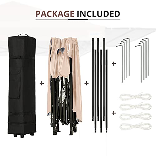 Quictent 10X15.7 Ft Pop Up Gazebo Tent Instant Outdoor Canopy Tent With Adjustable Dual Awnings And Wheeled Bag For Patio, Lawn And Backyard (Tan) #TOP5