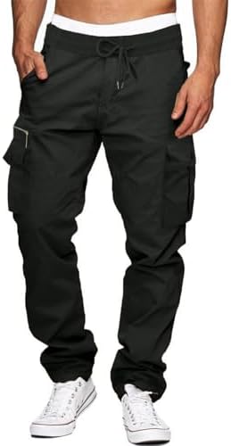 Elegancity Cargohose Herren Baumwolle Jogginghose Herren Outdoorhose Lange Baggy Hose Freizeithose Pants