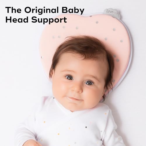 Image of Babymoov Lovenest Baby Head Support, Soft Infant Support for Supervised Awake Time, Stroller & Bouncer Use, Breathable Fabric, Lightweight Newborn Support, Pink