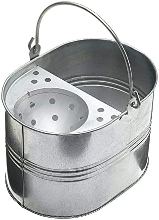 Heavy Duty Metal Mop Bucket Galvanised Strong 11 litre Capacity for Cleaning With Wringer
