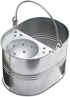 Heavy Duty Metal Mop Bucket Galvanised Strong 11 litre Capacity for Cleaning With Wringer