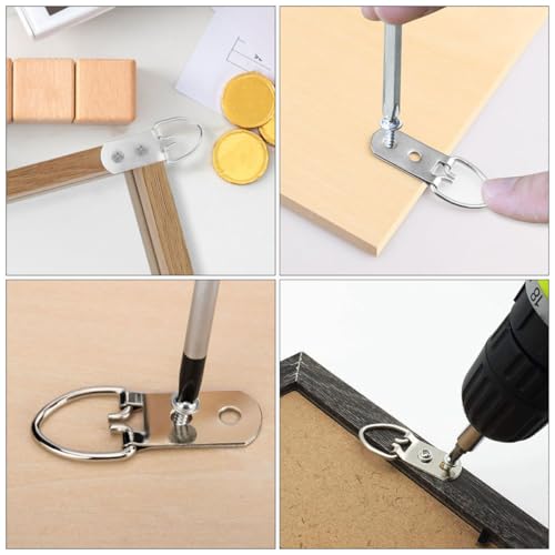 Image of 1set Heavy-Duty d Picture Hangers Screws for Securely Hanging Frames Artwork and Mirrors Versatile Picture Hanging Hardware for Easy Installation and Neat Organization