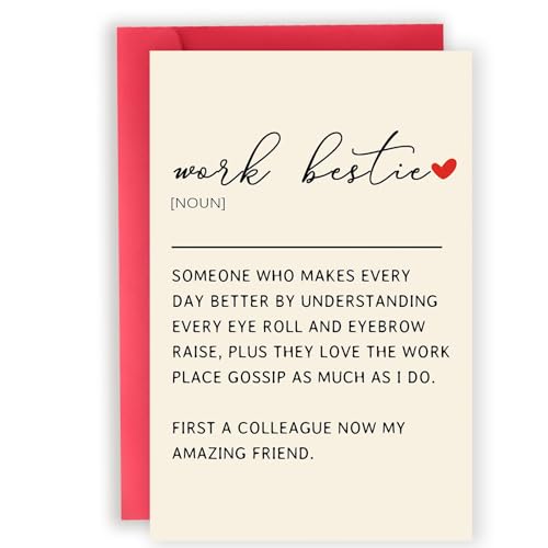 Abeletree Work Bestie Definition Cards Work Bestie Gifts for Women Coworker Partner Birthday Gifts for Workmate