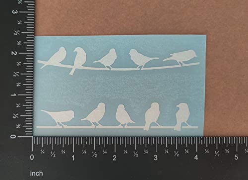 Autocollants oiseaux silhouette blanche petit format 10cm fil - 7