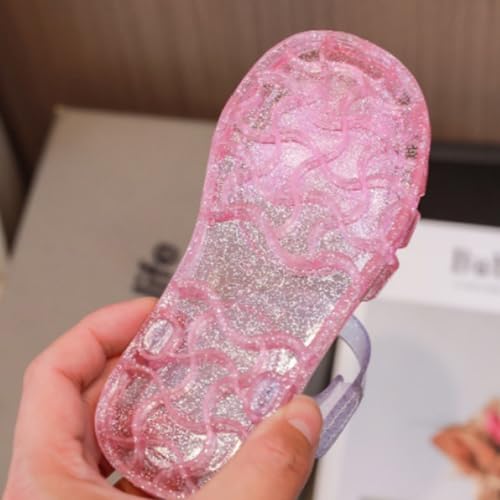 IWIHMIV Kids Closed Toe Sandals Girls Platform Sandals Toddler Lightweight Dress Flat Non Slip Jellies Shoes with Bow4