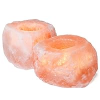 Algopix Similar Product 14 - 2 Natural Himalayan Salt Candle Holders