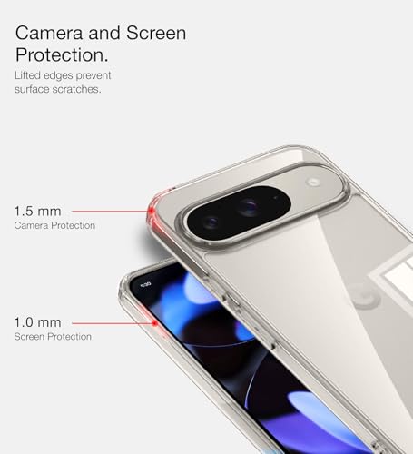 Image of Golden Sand for Google Pixel 9 5G Back Case - Ice Crystal Hybrid Shockproof Back Cover, Transparent PC Military Grade TPU, Crystal Clear