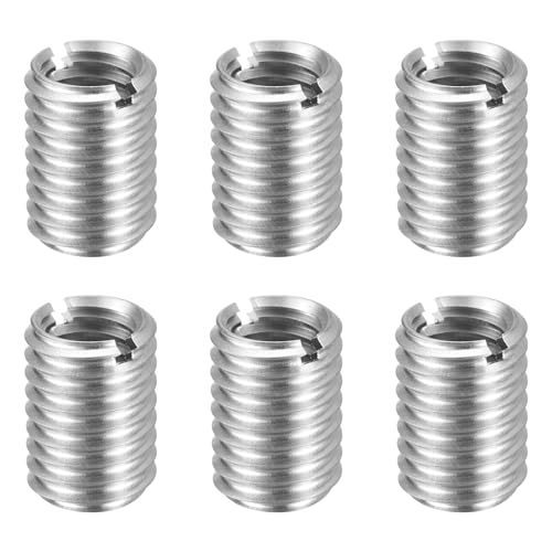 sourcing map 6pcs Thread Repair Inserts M10 x 1.5 Male to M8 x 1.25 Female Thread 10mm Long Stainless Steel Reducing Nuts Metric Self Tapping Sleeves Threaded Reducer Industrial Fasteners