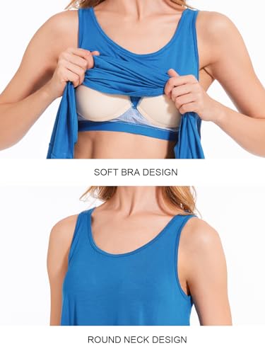 Image of Rosyline Tank Top for Women with Built in Bra Flowy Swing Undershirt Tank Tops S-4XL