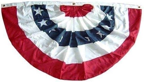 Premium 3 pack) 3x6 FT Double Sided PolyCotton US Made Flag Half Fan