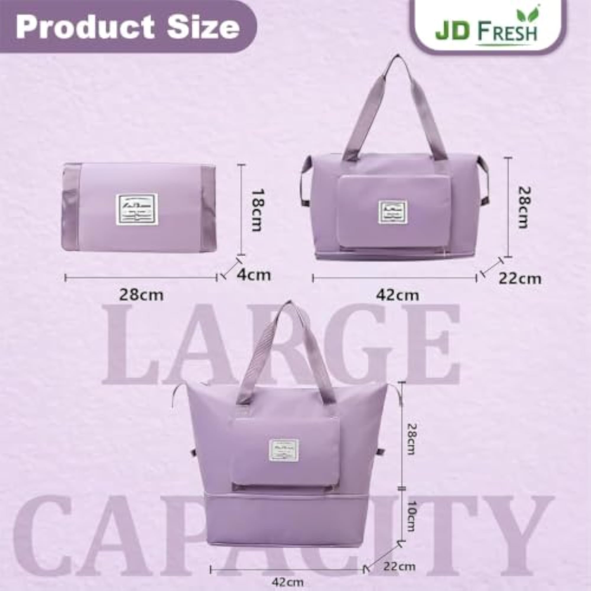 Women Travel Bag, Taro Purple