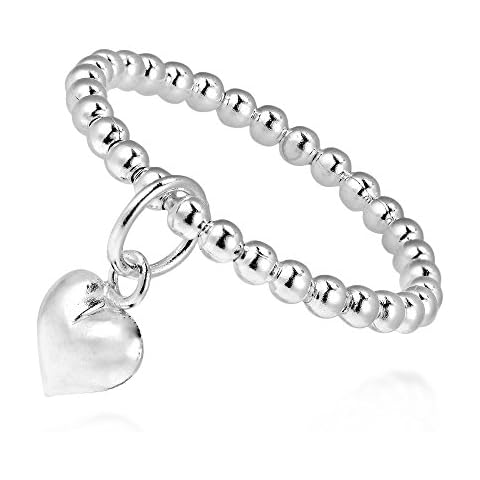 AeraVida Heart Dangle Sterling Silver Ring Cover