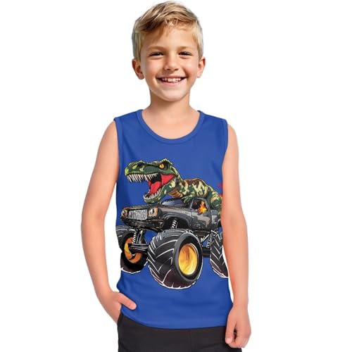 Boy's Tank Top Shirts Kids Athletic Dry-Fit Tank Top Sleeveless Moisture Wicking Active Undershirts (Age 2-14)