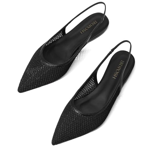 Image of Slingback Flats for Women Stylish Pointed Toe Design with Comfortable Mesh Material for Breathable Party Dress Elegant Shoes