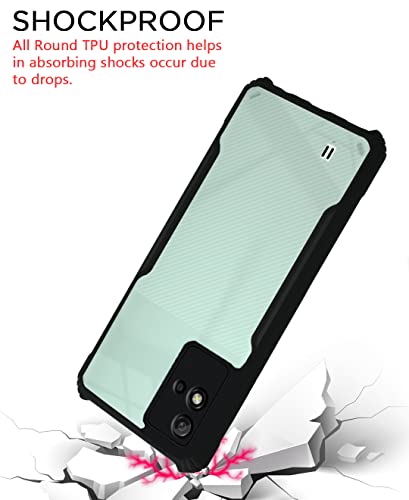 Image of Pikkme Plastic Realme Narzo 50i Back Cover Crystal Clear Transparent Back Ultra Hybrid Full Camera Protection Raised Edge with 360 Degree Protection Bumper Back Cover for Realme Narzo 50i (Black)