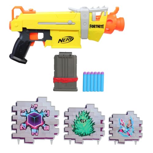 Image of Nerf Fortnite SMG-L Motorized Dart Blaster - Includes 3 Targets - Comes with 6-Dart Clip and 6 Official Nerf Elite Darts