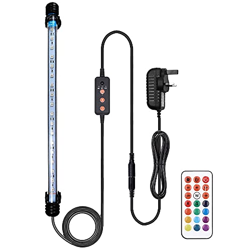 VARMHUS LED Aquarium Light with Timer for Sunrise and Sunset (37cm, RGB)