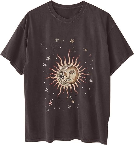 Image of Remidoo Oversized Graphic Tshirts for Women Casual Loose Fit Short Sleeve Tee
