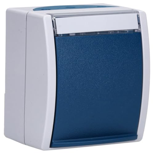 Busch-Jaeger 20 EWN-53 SCHUKO® Steckdose mit Klappdeckel und Beschriftungsfeld (Thermoplast) Grau ocean® (IP 44) 2CKA002083A0818