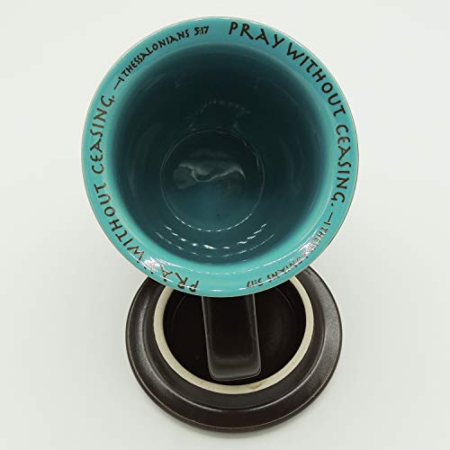 Abbey Gift Prayer Changes Everything Coaster Brown And Blue, 1 Count, Dishwasher Safe Mugs For Coffee And Tea, Includes Bible Verse, "4 X 4.38""" (52892),14 Ounce #TOP2