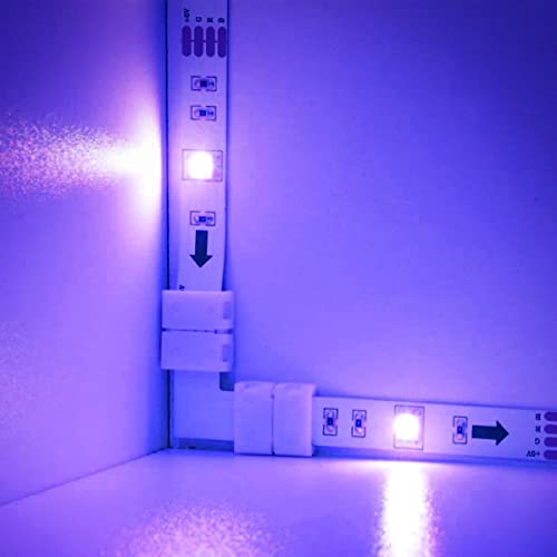 Nexillumi L Shape 4-Pin Connectors (90 Degrees) Led Strip Connectors For 8Mm Width 3535 Rgb Led Strip Lights, 10Pcs #TOP4