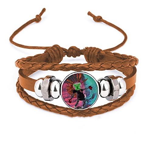 Bracelet en cuir Dizzy and Fall avec ornement abstrait pour accessoiriser un style urbain unique