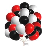 Fesnova 30 Stück Luftballons Schwarz Weiß Rot, 12 Zoll, Latex Ballons, für Valentinstag, Hochzeit, Babyparty, Gender Reveal, Prinzessin, Junggesellinnenabschied, Geburtstagsparty Dekorationen