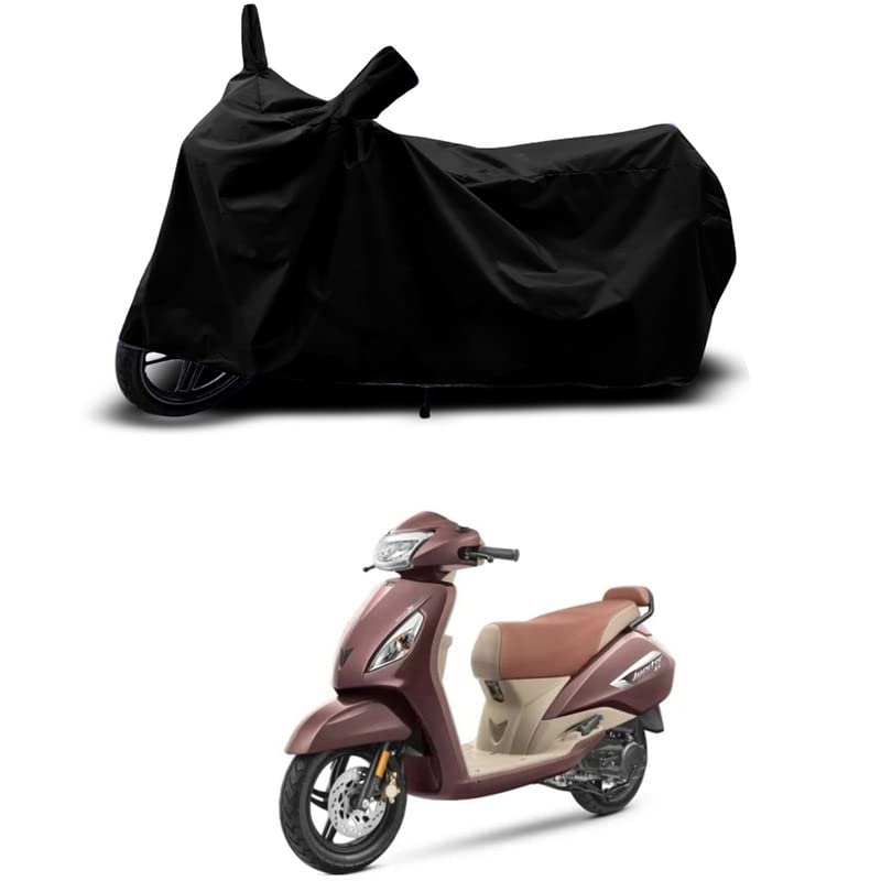 Image of 100% Scratchproof /UV-Rays /Heat Protection /Birds Dropping /Water Resistant /Dust Proof /Waterproof /Full Bike Scooty Two Wheeler Body Cover Compatible for Jupiter ZX Smart All Varients[Black]