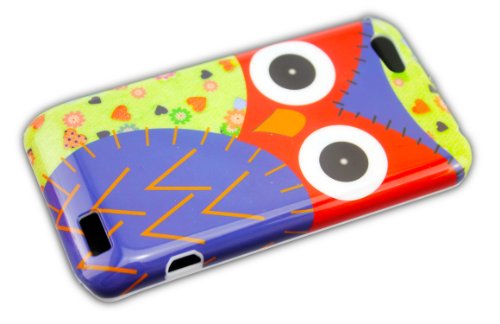 thematys Étui/Housse pour Smartphone HTC, - Hard-Case Bunte Eule, HTC One V