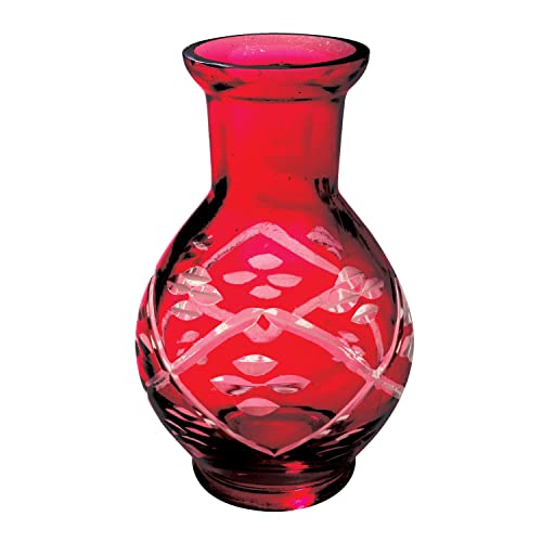 Art & Artifact Mini Vases For Flowers - Small Glass Vases, Clear 5 Vase Set Single Bud Vases For Flowers, Room Decor - Jewel Tones #TOP5