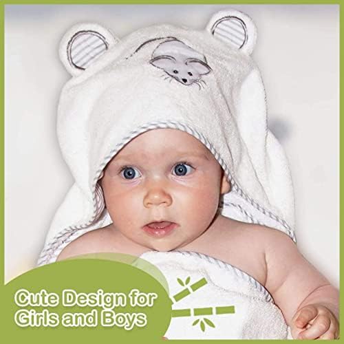 Organic Bamboo Hooded Baby Towel by Liname - Ultra Soft, Thick & Extra Absorbent Baby towels with hood for newborns - Keeps Your Baby Warm & Cosy - Extra Large Baby Bath Towel for Infants & Toddlers