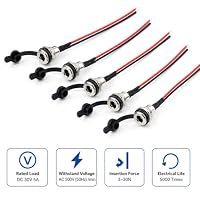 Taikuwu 6er Set DC Buchse mit Kabel (5,5 x 2,1mm), 6 Stück 8A-10A DC Stromkabel Stecker für Überwachungskameras, LED-Streifen, Router, Audio/Video Geräte, Lötverbinder – Ansicht 2