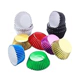 TOYZFRIENDY 100 Piezas Unidades Moldes Mini para Cupcakes de Aluminio Grueso Negro Aluminio Engrosado para Hornear Magdalenas y Muffins Perfectos para Fiestas y Celebraciones