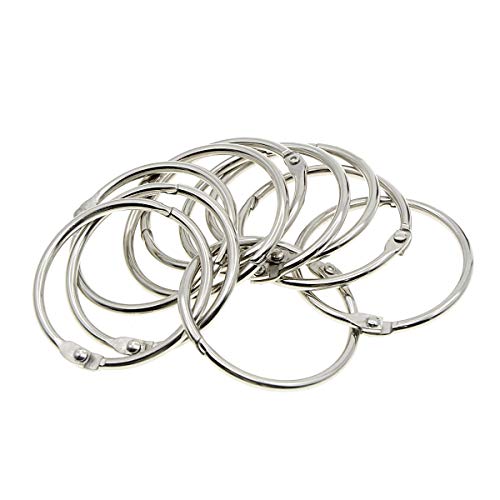 Saim anillos libro Anillo Chapado En Níquel De Metal hojas sueltas Binder Bisagra Snap Ring Llavero Llavero, plata