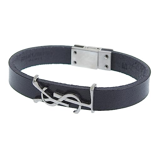 [サンローランパリ] アクセサリー メンズ レディース ブレスレット L 約18cm レザー ブラック 7088150IH0E1000L SAINT LAURENT [並行輸入品]