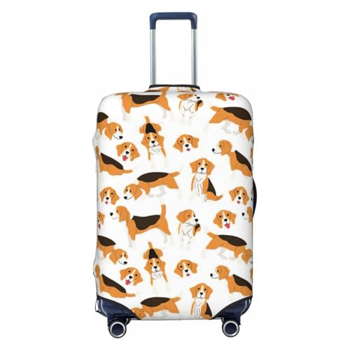 Beagle Dog Print Travel Suitcase Cover Luggage Protector with Elastic Anti Scratch for Carry On