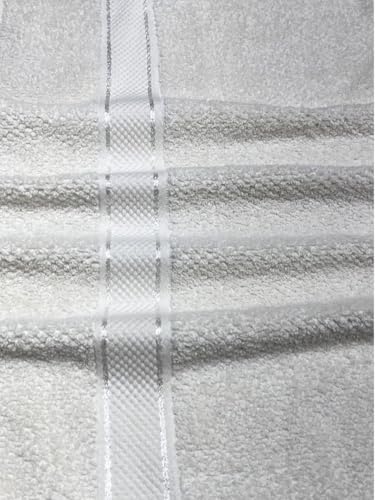 Image of SENSES By Riba Cotton Towels for Bath 550 GSM - White, 1 Pc | Super Soft, Large Size, Absorbent, Lightweight, Antimicrobial, Low Linting