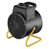 Stak termoventilatore da cantiere 2000W – generatore d’aria calda con elemento riscaldante in acciaio – Protezione IP24 con funzione ventilatore e testa inclinabile