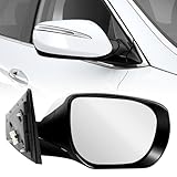 Right Passenger Side Mirror Fit for 2013-2018 Hyundai santa Fe Sport, Rear View Mirror with Manual Folding, Power Glass, Heated, Turn signals and Can be DIY Paintable, Replace HY1321201 (6 Pins)