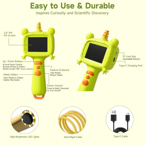 Kids Borescope Camera with Light, Snake Camera Toys for Boys Girls Age 3+ - image 8
