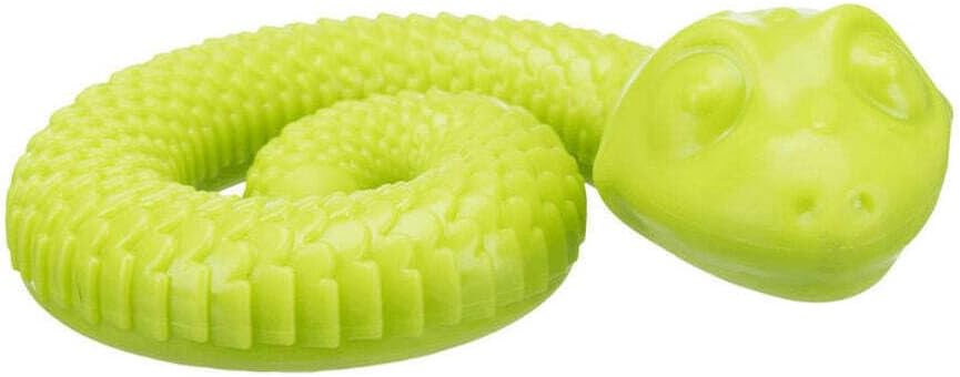 Snack Snake – Dog toy for activity – can be filled with snacks or paste – silent – TPR – ø 18 cm