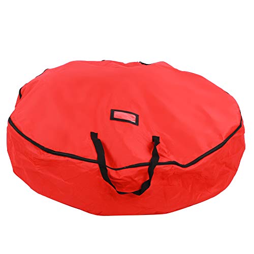 TANIQIACA Red Storage Bag for Decorations, Bell Wreath Garland Container, Waterproof and Dustproof
