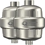 weAQUA Heavy Duty Shower Filter Family 2 PACK – 99% Removal for Hard Water, Chlorine, Fluoride, Heavy Metals, Micro-life, Organics and More (Brushed Nickel)