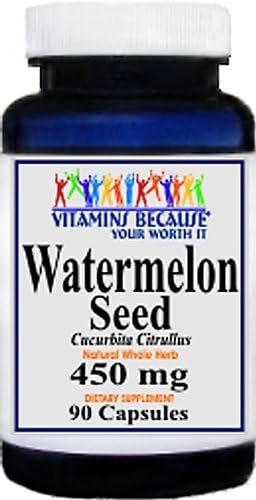 Watermelon Seed 450mg Natural Whole Herb Capsules - Immune System/Blood Enhancer,90 Capsules