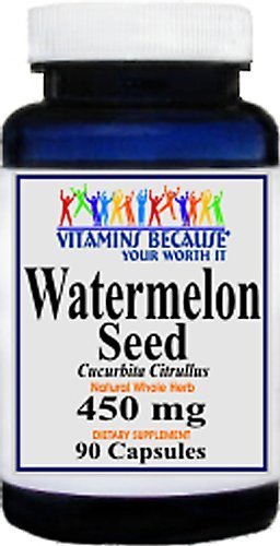 Vitamins Because Inc Cápsulas de Semente de Melancia 450 mg, 90 cápsulas