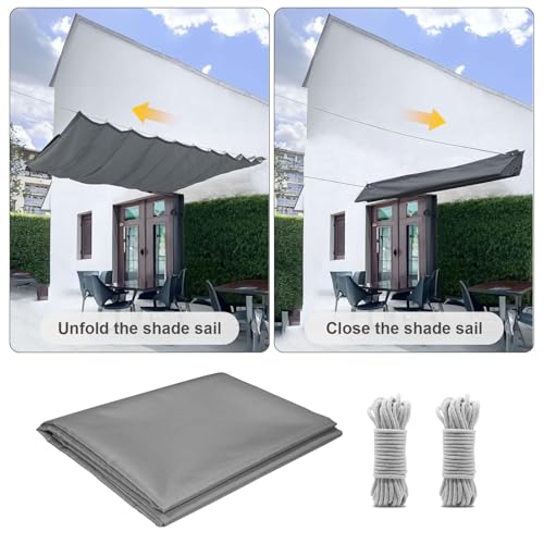 Voile d'ombrage rétractable contre le vis-à-vis et la pluie sur le balcon - 5