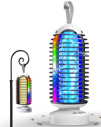 Dnenellr Insektenvernichter, Outdoor Mückenlampe 3-in-1 wiederaufladbar mit 4000mAh Batterie, IPX5 wasserdicht, UV-Licht Mückenfalle für Indoor, Home, Backyard, Patio, Garden, Camping, Weiß Schwarz Dnenellr Insektenvernichter, Outdoor Mückenlampe 3-in-1 wiederaufladbar mit 4000mAh Batterie, IPX5 wasserdicht, UV-Licht Mückenfalle für Indoor, Home, Backyard, Patio, Garden, Camping, Weiß Schwarz