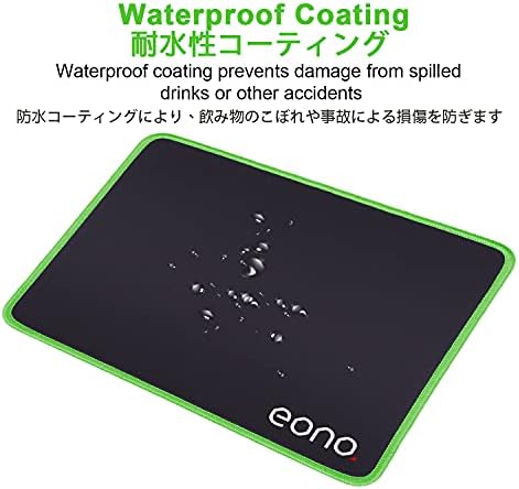 Amazon Brand - Eono Mouse Mat 270X210X3mm Gaming Mouse Pad, Non-slip Rubber Base, Waterproof Surface, Premium-Textured, Stitched Edges Mousepads, Compatible with Laser and Optical Mice