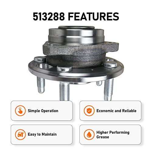 Macel 513288 Front Or Rear Wheel Hub Bearing Assembly Compatible With Chevy Malibu, Chevy Impala, Chevy Equinox, Gmc Terrain Buick Lacrosse, Cadillac Xts Cts, Buick Regal, 5 Lugs W/Abs #TOP4